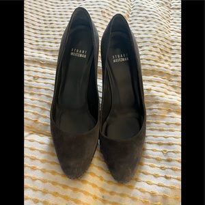 Stuart Weitzman grey suede heels